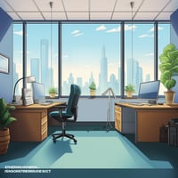 "This is an image illustrating the essence of Anderson Cleaning's services. It depicts a spotless office environment with desks, computers, and windows all immaculately clean. A shining sun, which stands for the company's commitment to brightness, clarity, and transparency, dominates the scene, its rays intertwined with lush green vines representing Anderson's eco-friendly practices. A corner of the office showcases a variety of gleaming cleaning tools like a vacuum, mop, and duster, symbolizing the comprehensive service of Anderson Cleaning. A clock with one hand pointing at noon and another at evening is present, signifying the company's 24/7 support availability. All these elements together convey a harmonious image of cleanliness, sustainability, and commitment.